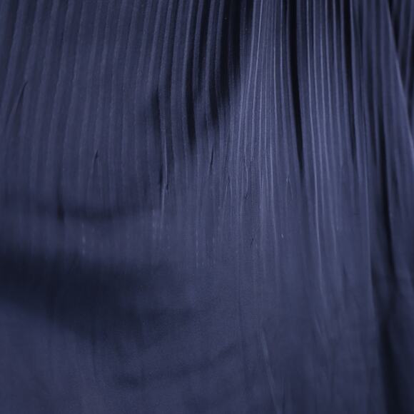 ULLA JOHNSON Rosa Pleated Satin Blouse Midnight Navy Long Sleeve Women's 6 - Picture 7 of 15